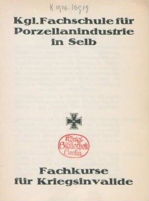 Fachkurse für Kriegsinvalide