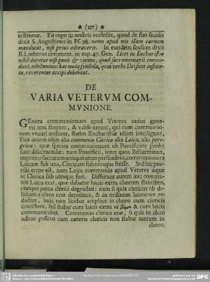 De Varia Veterum Communione