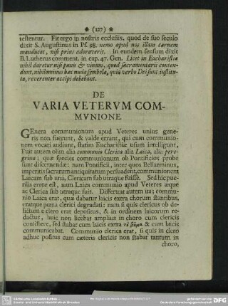 De Varia Veterum Communione