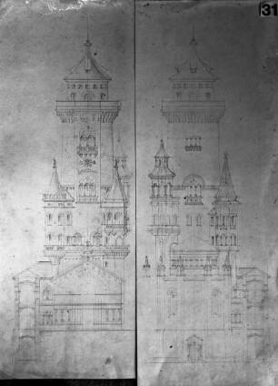 Entwurf: Kapelle mit Bergfried