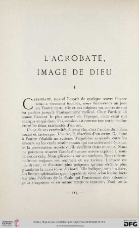 L'acrobate, image de dieu