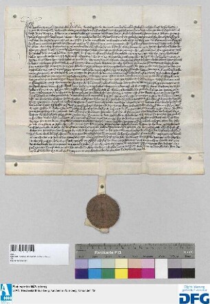 Vidimus des Schultheißen Hans von Sparneck eines Stiftungsbriefs vom 1. März 1418 - Zeugen: Michel Beheim und Günther Münzmeister.