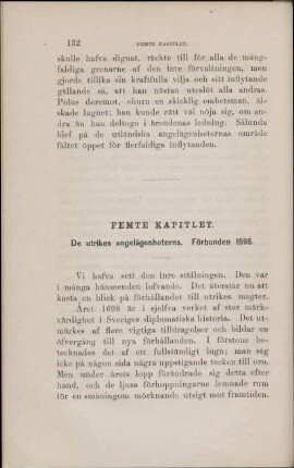 Femte Kapitlet. De utrikes angelägenheterna. Förbunden 1698.