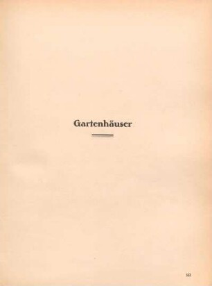 Gartenhäuser