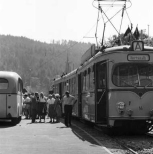 Übergabe des letzten Streckenabschnitts der neuen Albtalbahn zwischen Marxzell und Herrenalb.