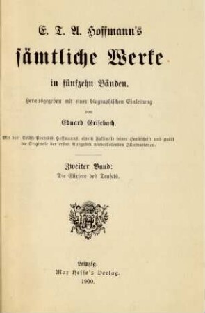 Bd. 2: Die Elixiere des Teufels