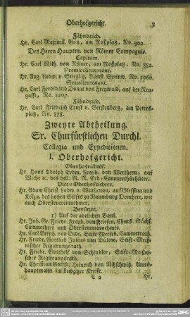 Zweyte Abtheilung. Sr. Churfürstlichen Durchl. Collegia und Expeditionen