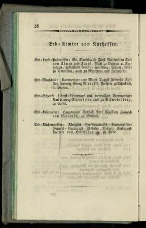 Erb-Aemter von Kurhessen