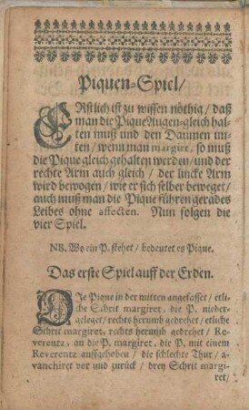 Das erste Spiel auff der Erden.