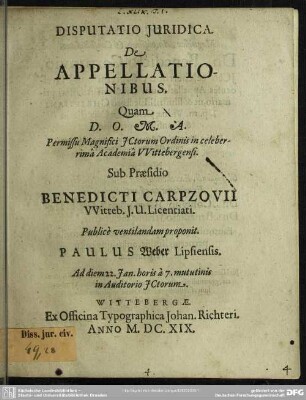 Disputatio juridica de appellationibus