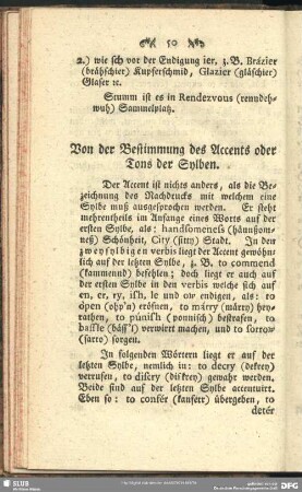 Von der Bestimmung des Accents oder Tons der Sylben
