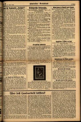 Zweite Ausgabe vom Mittwoch, den 15. April 1942.
