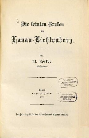 Die letzten Grafen von Hanau-Lichtenberg