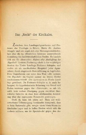 Das Recht der Klerikalen : Eine Replic