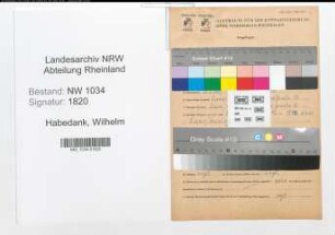 Entnazifizierung Wilhelm Habedank , geb. 23.03.1889 (Stabsfeldwebel)