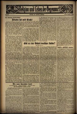 Zweite Ausgabe vom Sonntag, den 19. April 1936.