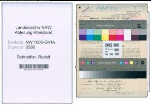 Entnazifizierung Rudolf Schnettler , geb. 06.12.1921 (Fahrer)