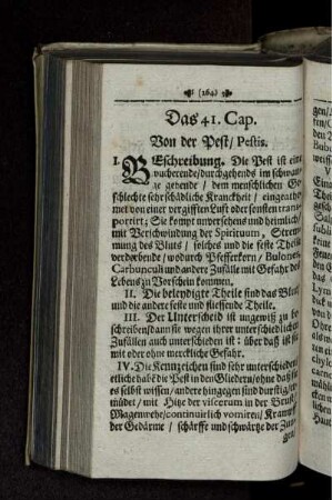 Das 41. Cap. Von der Pest/ Pestis.