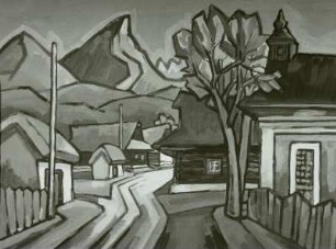 Dorf am Fuß der Hohen Tatra