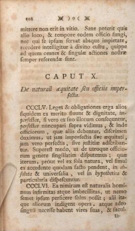 Caput X. De naturali aequitate seu officiis imperfectis.