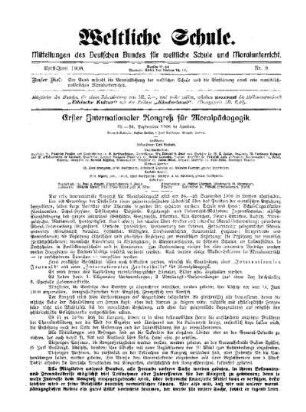 Erster Internationaler Kongreß für Moralpädagogik