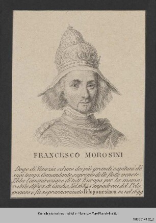 Folge von Bildnissen, Fürstenhäuser und Dogen : Bildnis des Francesco Morosini, Doge von Venedig