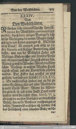 XXXIV. Von Den Wohlthätern