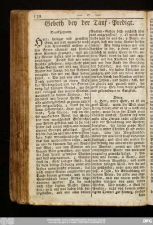 Gebeth bey der Tauf-Predigt.