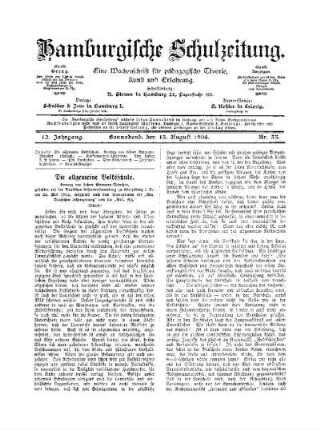 Die allgemeine Volksschule : (Schluß)
