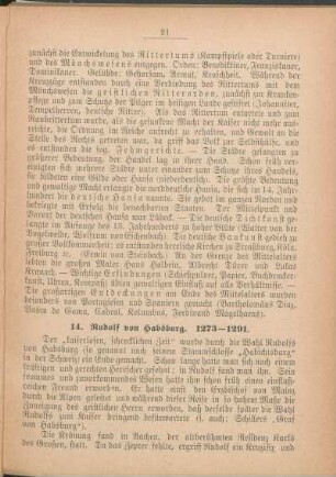 14. Rudolf von Habsburg. 1273-1291.