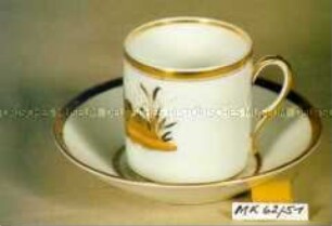 Tasse mit Untertasse, Tasse mit Landschaftsdarstellung