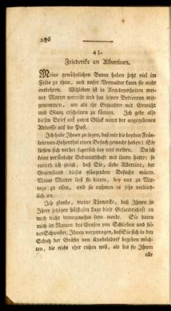 43. - 44. Friederike an Albertinen.