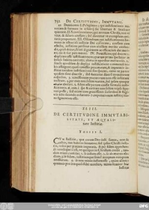 XLIII. De Certitudine Immutabilitate, Et Aequalitate Iustitiae.