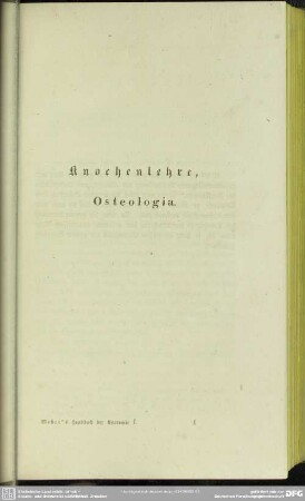 Knochenlehre, Osteologia
