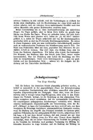 "Schulgesinnung"