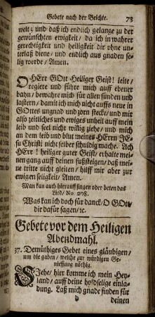 Gebete vor dem Heiligen Abendmahl.
