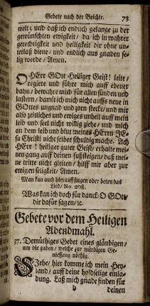 Gebete vor dem Heiligen Abendmahl.