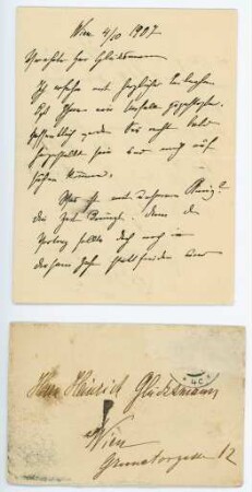 Korrespondenz von Bertha von Suttner an Unbekannt