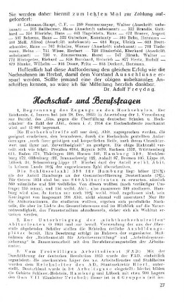 Hochschul- und Berufsfragen