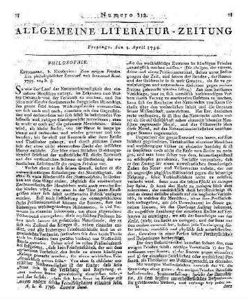 Kant, I.: Zum ewigen Frieden. Ein philosophischer Entwurf. Königsberg: Nicolovius 1795