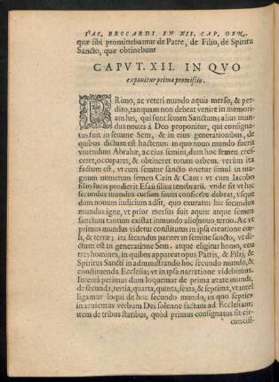 Caput. XII. In Quo exponitur prima promissio.