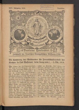 XXV. Jahrgang. 1919. Dezembet.