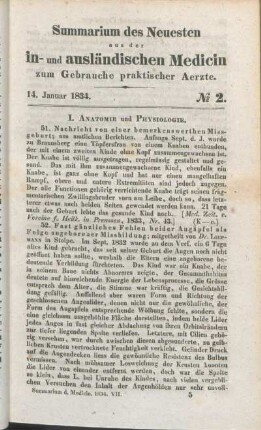 14. Januar 1834. No 2.