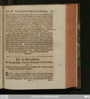 Die 18. Betrachtung. Von dem göttlichen Trost der Gläubigen in ihren Leiden.