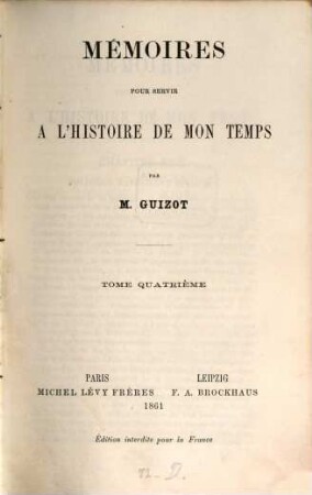 Mémoires pour servir à l'histoire de mon temps, 4