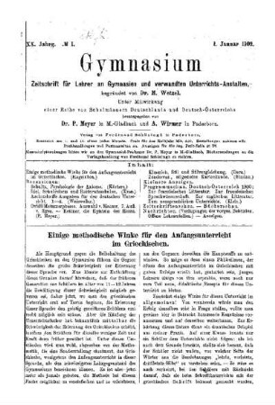Einige methodische Winke für den Anfangsunterricht im Griechischen
