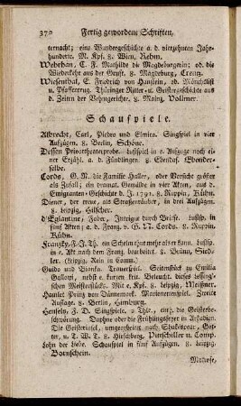 Schauspiele.