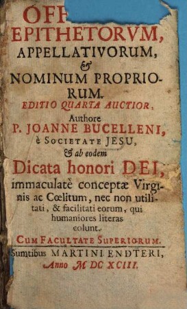 Officina epithetorum, appelativorum et nominum propriorum