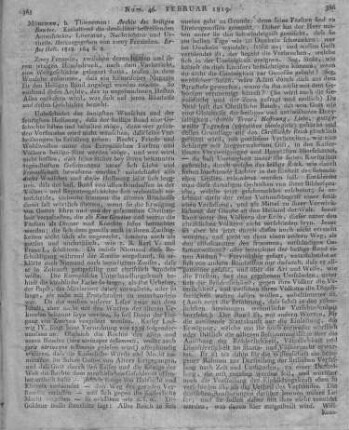 Archiv des Heiligen Bundes. Enthaltend die denselben betreffenden Aktenstücke, Literatur, Nachrichten u. Urtheile. H. 1. [Hrsg. v. A. H. F. von Schlichtegroll]. München: Thienemann 1818