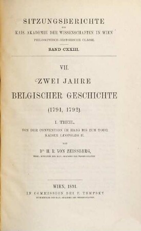 Zwei Jahre belgischer Geschichte (1791,1792), 1. Von der Convention im Haag bis zum Tode Kaiser Leopolds II.